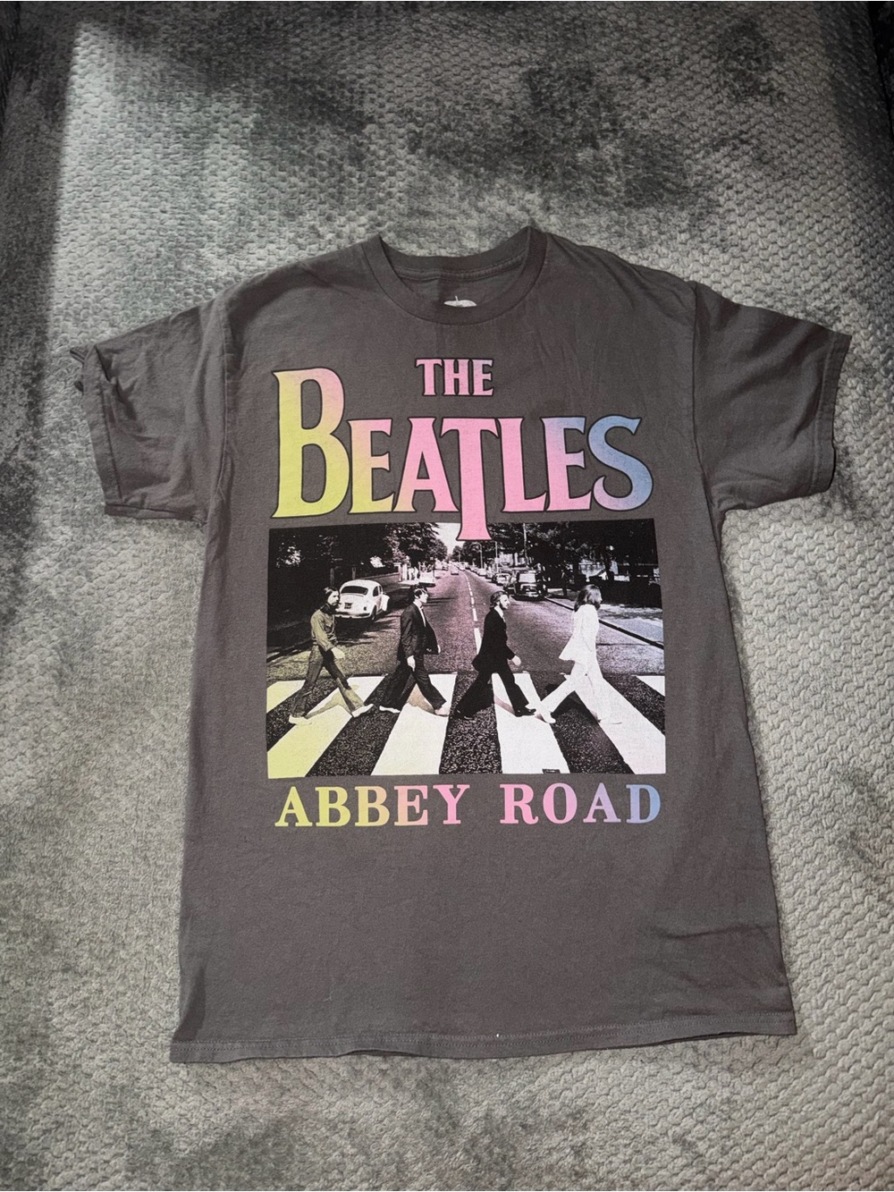 The Beatles Abbey Road Tee - Black with Pastel Logo